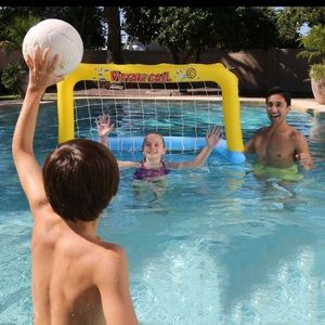 Floating Pool Water Handball Goal Net Inflatable Blow Up Ball with Hand Pump